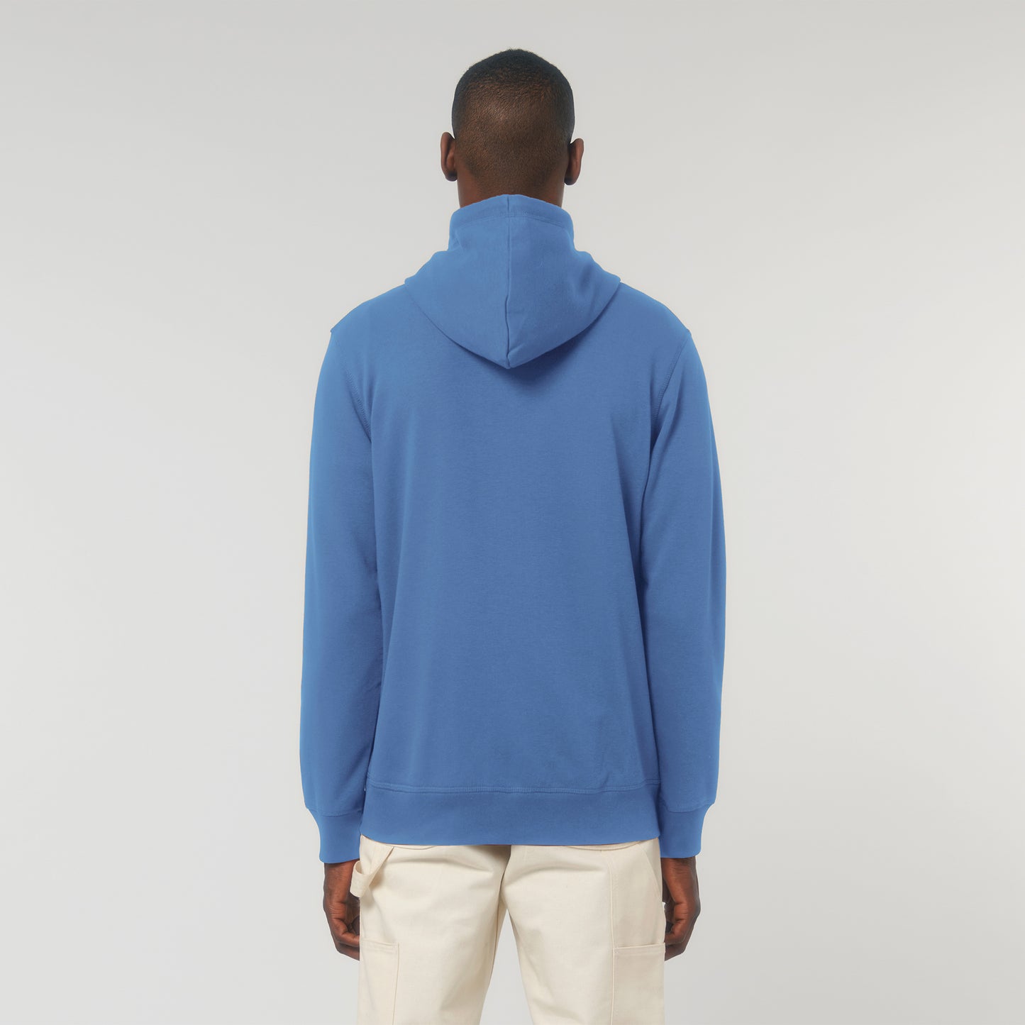 Essential Zip-Up Hoodie, in der Farbe Bright Blue, 350GSM, 85% Bio-Baumwolle, 15% recyceltes Polyester