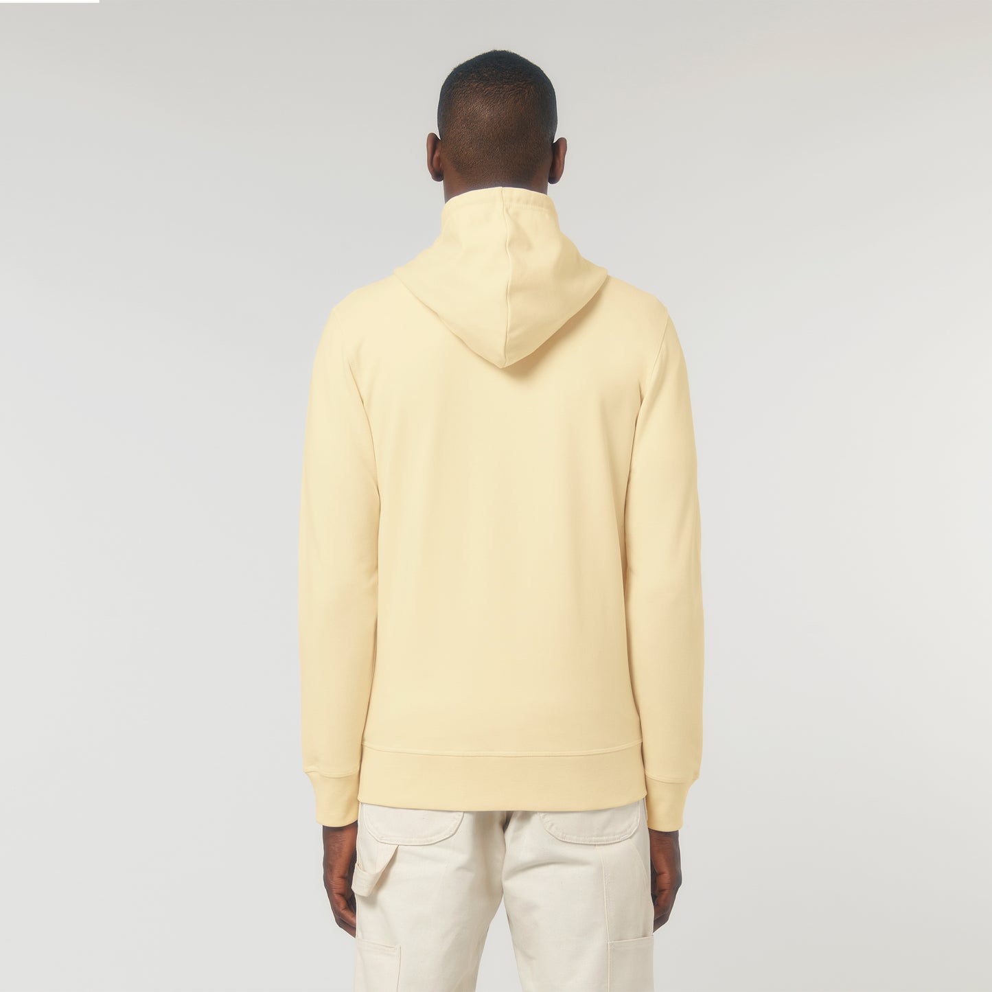 Essential Zip-Up Hoodie, in der Farbe Butter, 350GSM, 85% Bio-Baumwolle, 15% recyceltes Polyester