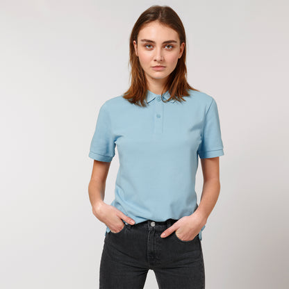 100% Bio-Baumwolle Polo, in der Farbe Sky Blue, 230GSM